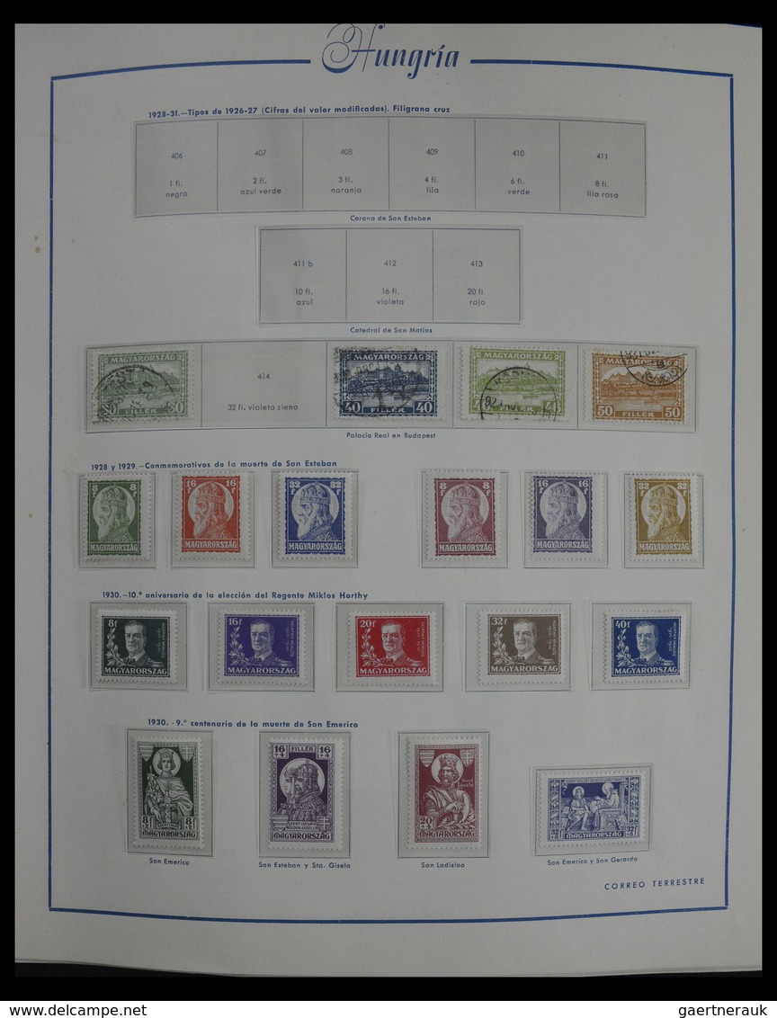 Ungarn: 1913-1990: Very Well Filled, Mostly MNH And Mint Hinged Collection Hungary 1913-1990 In 4 Al - Briefe U. Dokumente