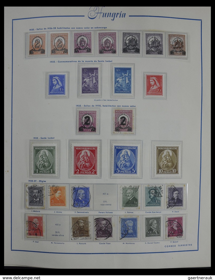 Ungarn: 1913-1990: Very Well Filled, Mostly MNH And Mint Hinged Collection Hungary 1913-1990 In 4 Al - Briefe U. Dokumente