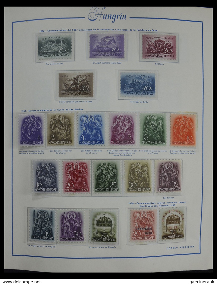 Ungarn: 1913-1990: Very well filled, mostly MNH and mint hinged collection Hungary 1913-1990 in 4 al