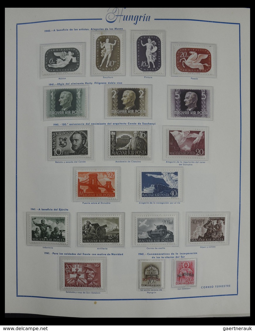 Ungarn: 1913-1990: Very well filled, mostly MNH and mint hinged collection Hungary 1913-1990 in 4 al