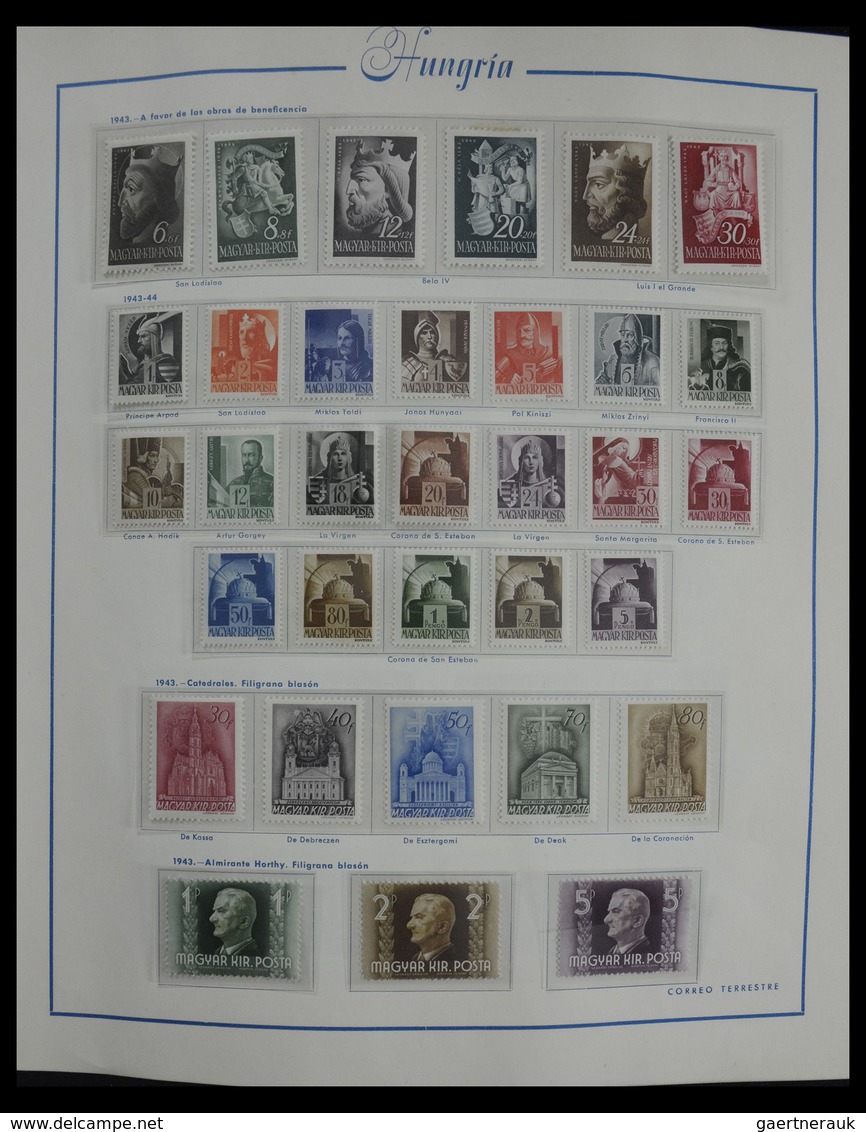 Ungarn: 1913-1990: Very well filled, mostly MNH and mint hinged collection Hungary 1913-1990 in 4 al