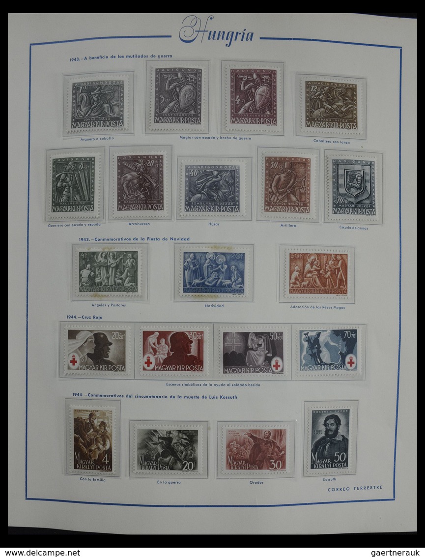 Ungarn: 1913-1990: Very well filled, mostly MNH and mint hinged collection Hungary 1913-1990 in 4 al