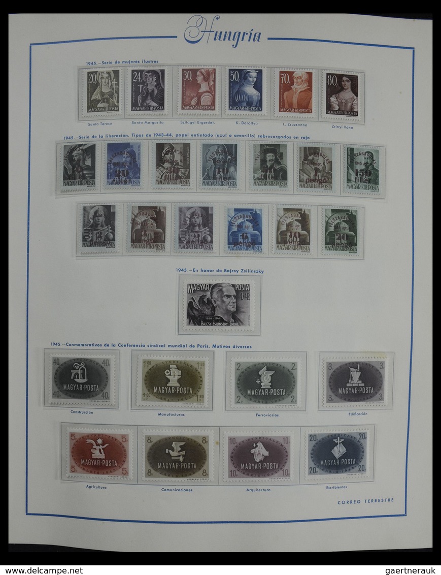 Ungarn: 1913-1990: Very well filled, mostly MNH and mint hinged collection Hungary 1913-1990 in 4 al