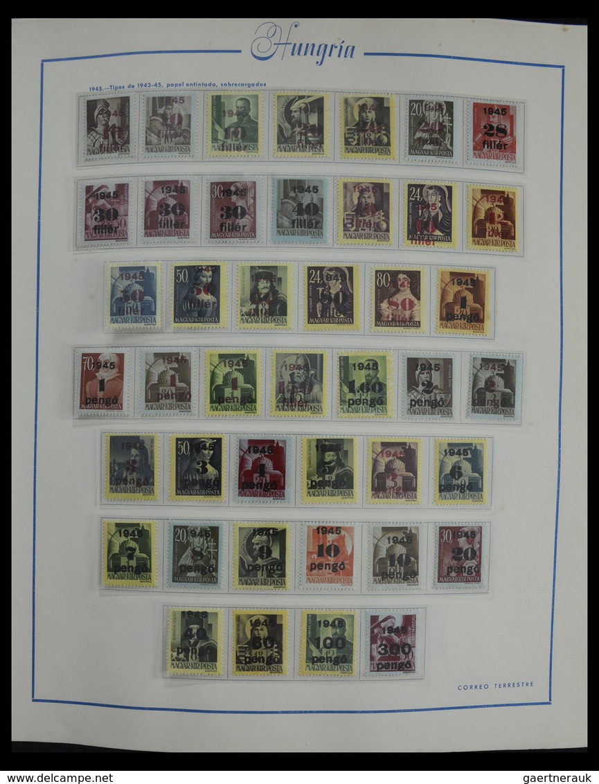 Ungarn: 1913-1990: Very well filled, mostly MNH and mint hinged collection Hungary 1913-1990 in 4 al