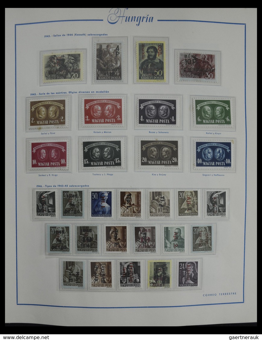 Ungarn: 1913-1990: Very well filled, mostly MNH and mint hinged collection Hungary 1913-1990 in 4 al