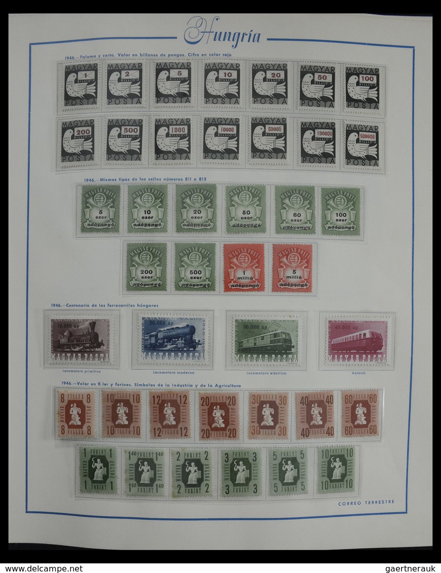 Ungarn: 1913-1990: Very well filled, mostly MNH and mint hinged collection Hungary 1913-1990 in 4 al