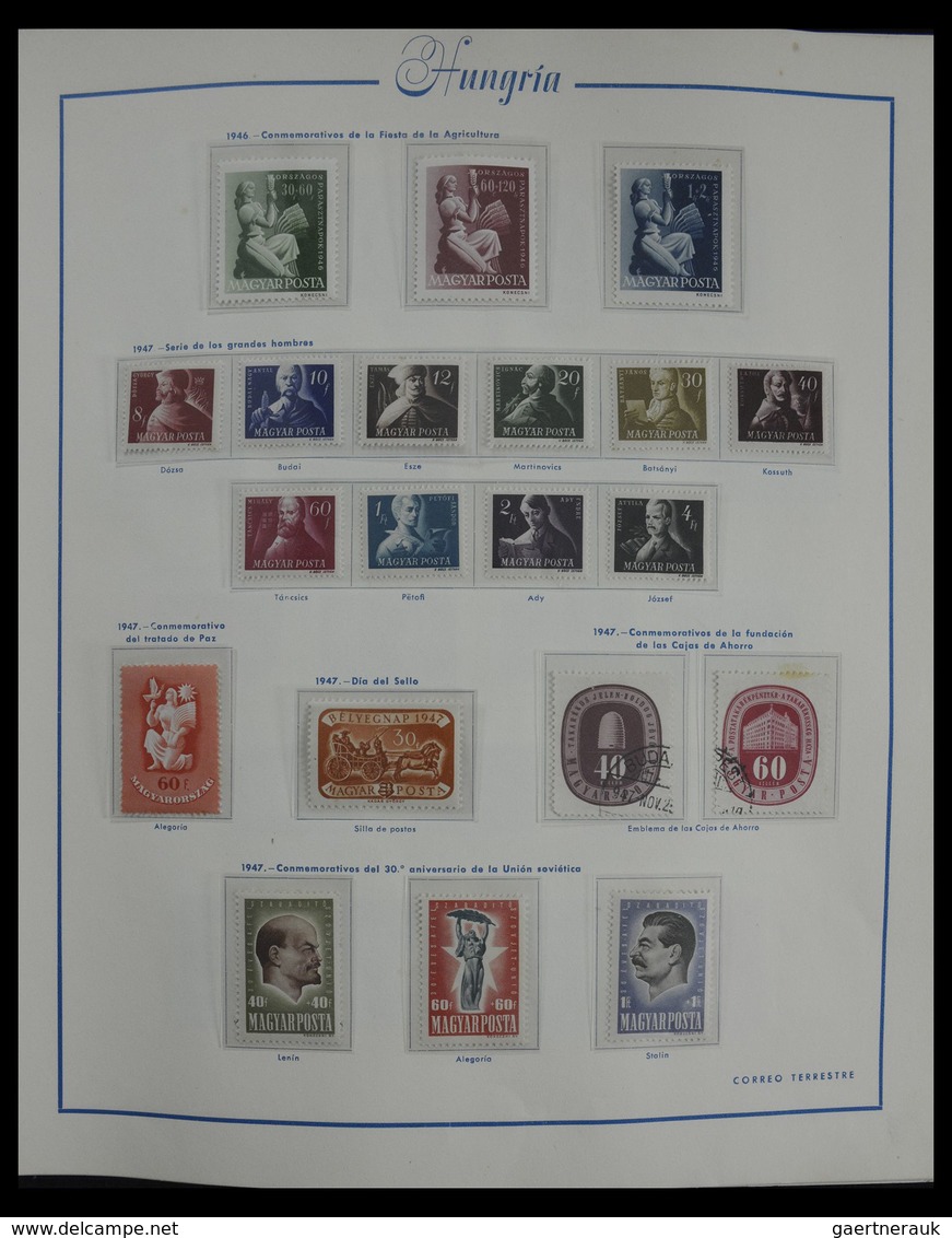 Ungarn: 1913-1990: Very well filled, mostly MNH and mint hinged collection Hungary 1913-1990 in 4 al