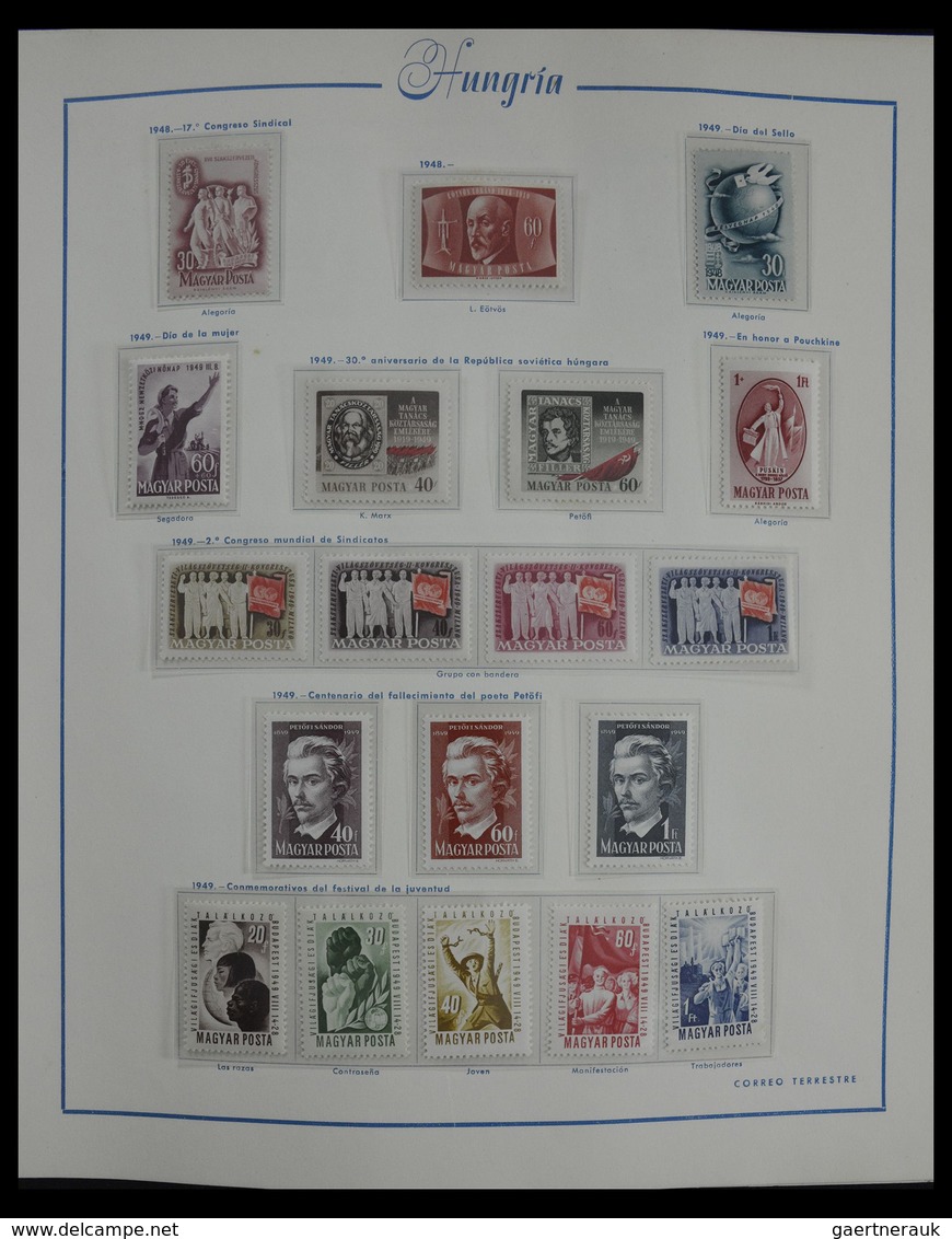 Ungarn: 1913-1990: Very well filled, mostly MNH and mint hinged collection Hungary 1913-1990 in 4 al