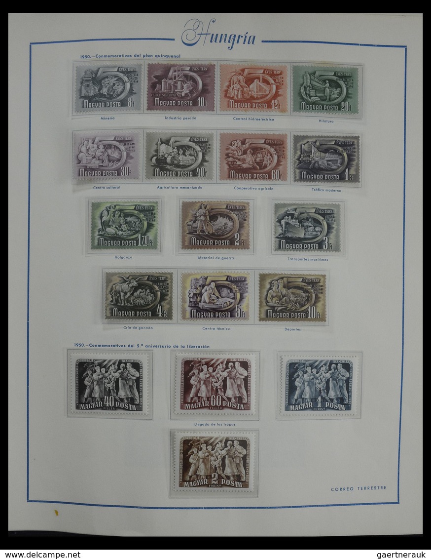 Ungarn: 1913-1990: Very well filled, mostly MNH and mint hinged collection Hungary 1913-1990 in 4 al