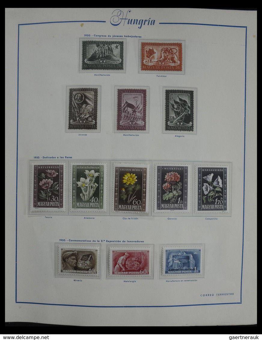 Ungarn: 1913-1990: Very well filled, mostly MNH and mint hinged collection Hungary 1913-1990 in 4 al