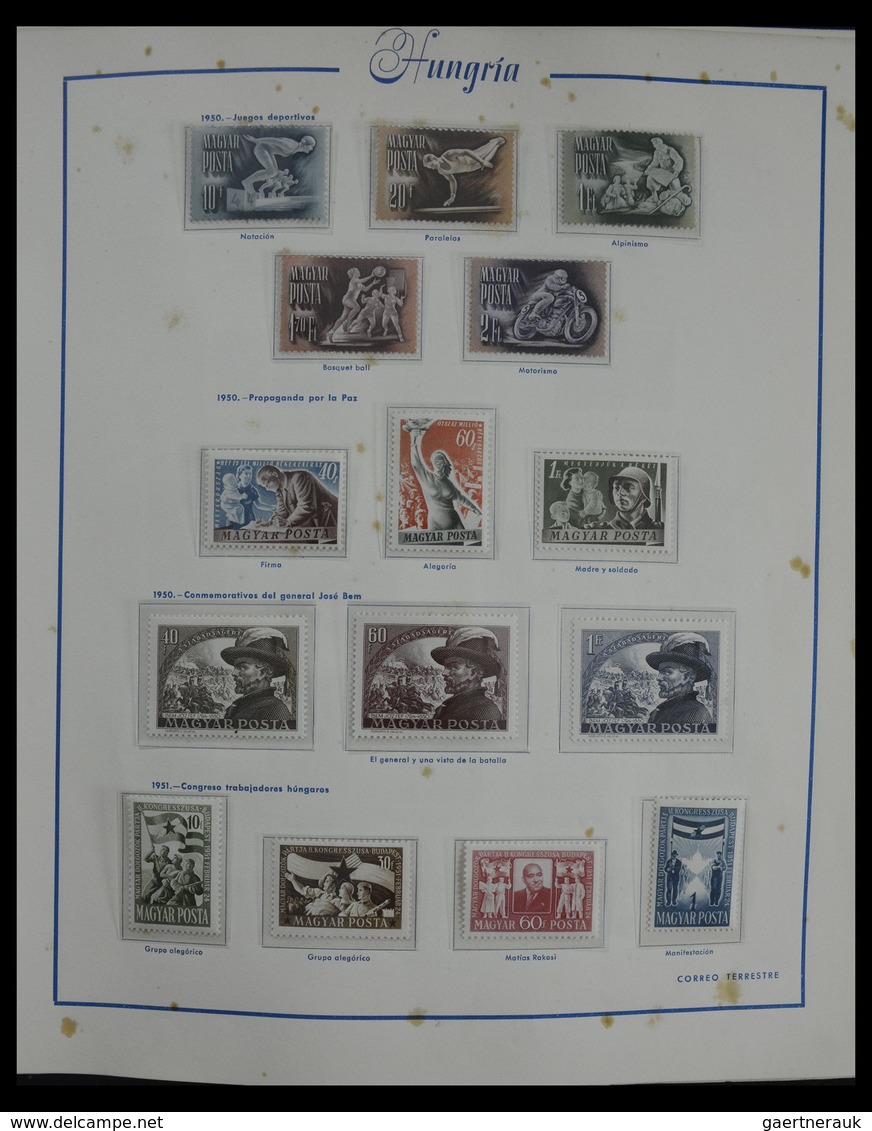 Ungarn: 1913-1990: Very well filled, mostly MNH and mint hinged collection Hungary 1913-1990 in 4 al