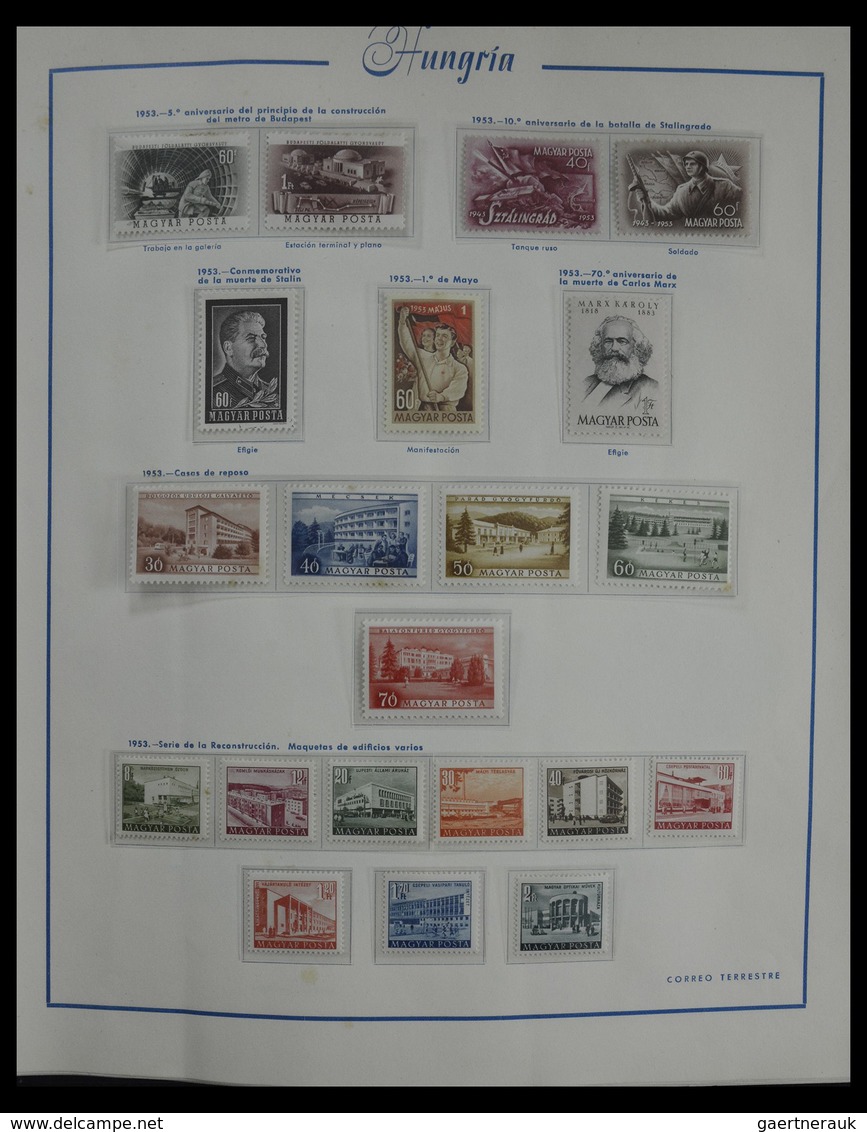 Ungarn: 1913-1990: Very well filled, mostly MNH and mint hinged collection Hungary 1913-1990 in 4 al