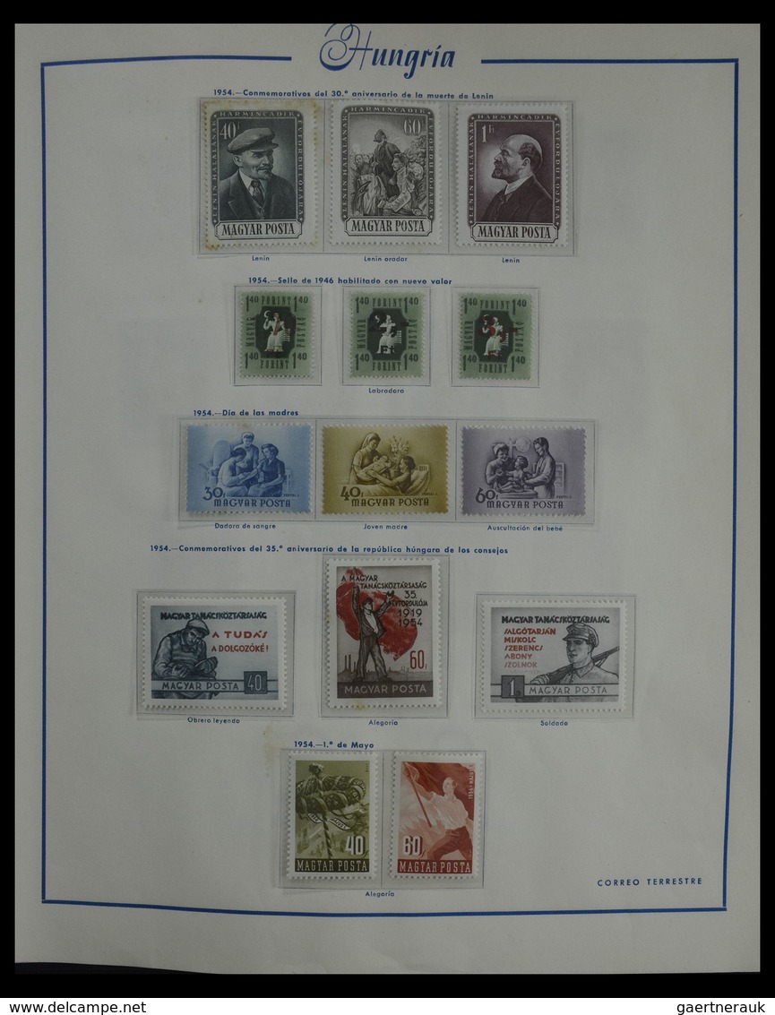 Ungarn: 1913-1990: Very well filled, mostly MNH and mint hinged collection Hungary 1913-1990 in 4 al