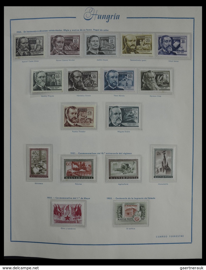 Ungarn: 1913-1990: Very well filled, mostly MNH and mint hinged collection Hungary 1913-1990 in 4 al