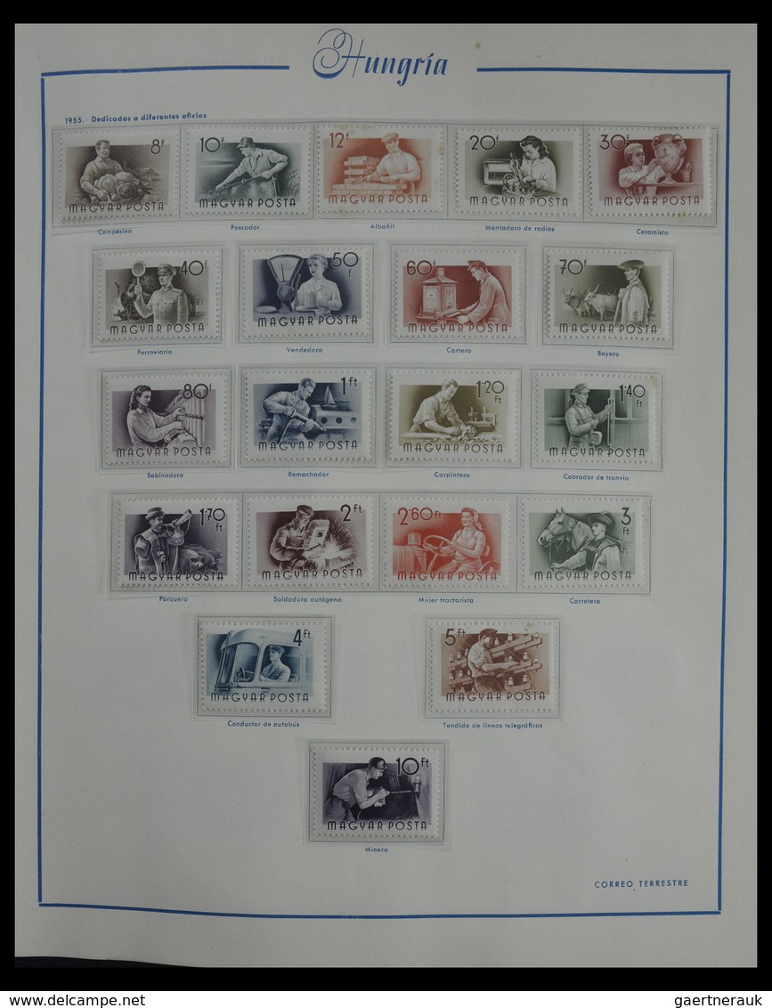 Ungarn: 1913-1990: Very well filled, mostly MNH and mint hinged collection Hungary 1913-1990 in 4 al