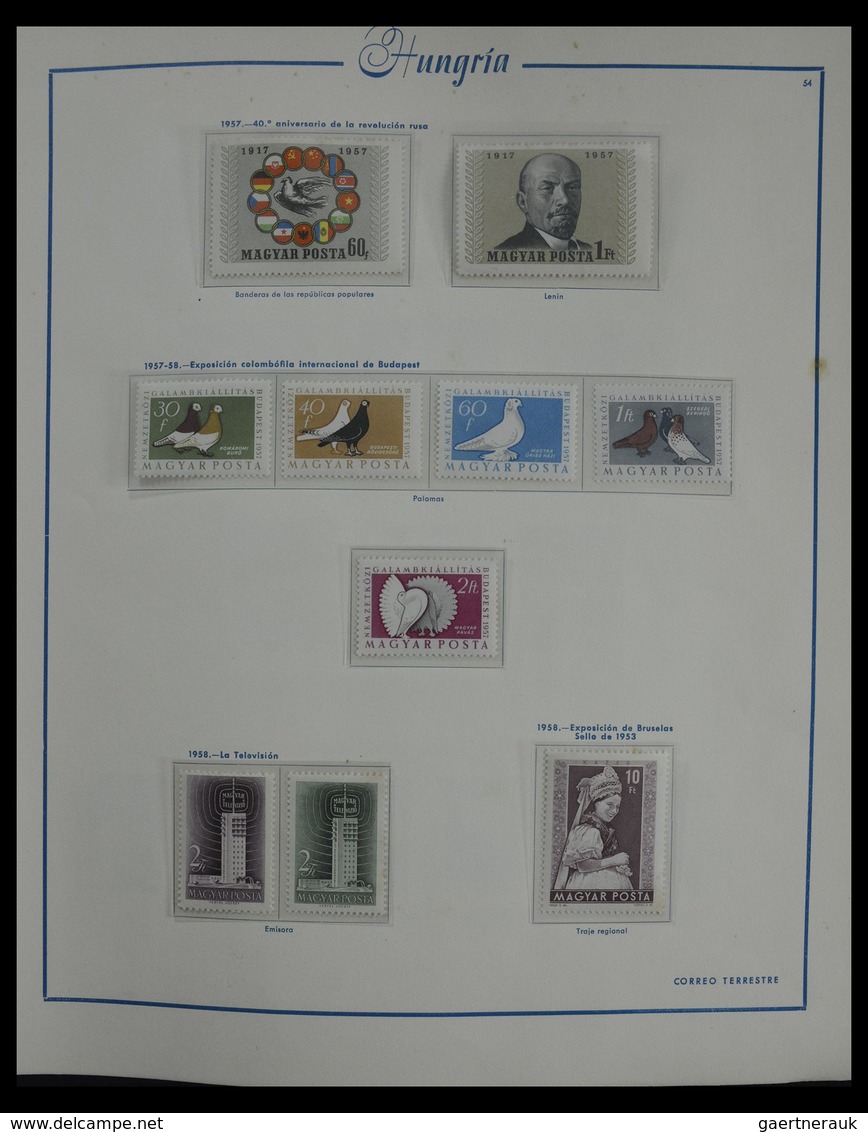 Ungarn: 1913-1990: Very well filled, mostly MNH and mint hinged collection Hungary 1913-1990 in 4 al