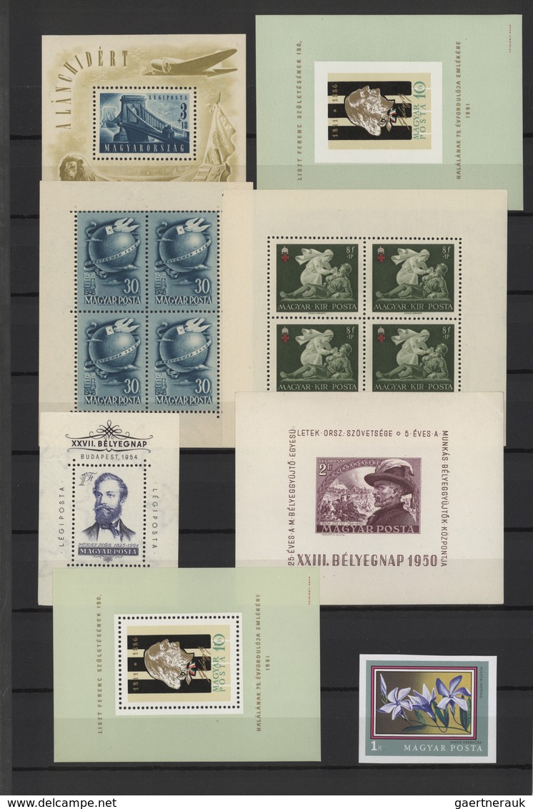 Ungarn: 1930/1960 (ca.), Mainly Mint Assortment On Stockpages, Comprising Some Airmails, Souvenir Sh - Briefe U. Dokumente