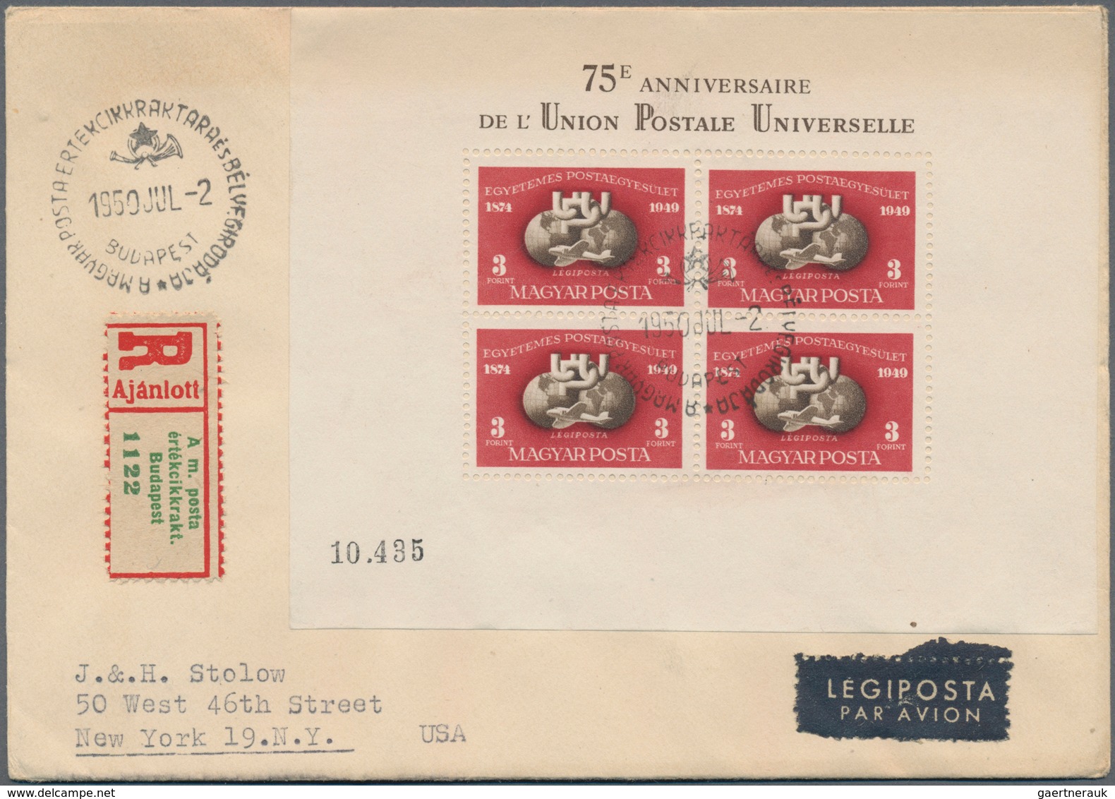 Ungarn: 1941/1958, Lot Of Apprx. 70 Covers (mainly F.d.c.), Some Of Them Sent Registered/airmail To - Briefe U. Dokumente