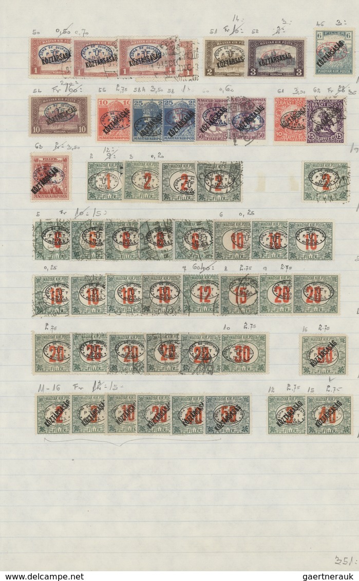 Ungarn - Besetzte Gebiete: 1919/1921, Banat/Szegedin/Western Hungary/Baranya/Debrecen, Mint And Used - Other & Unclassified