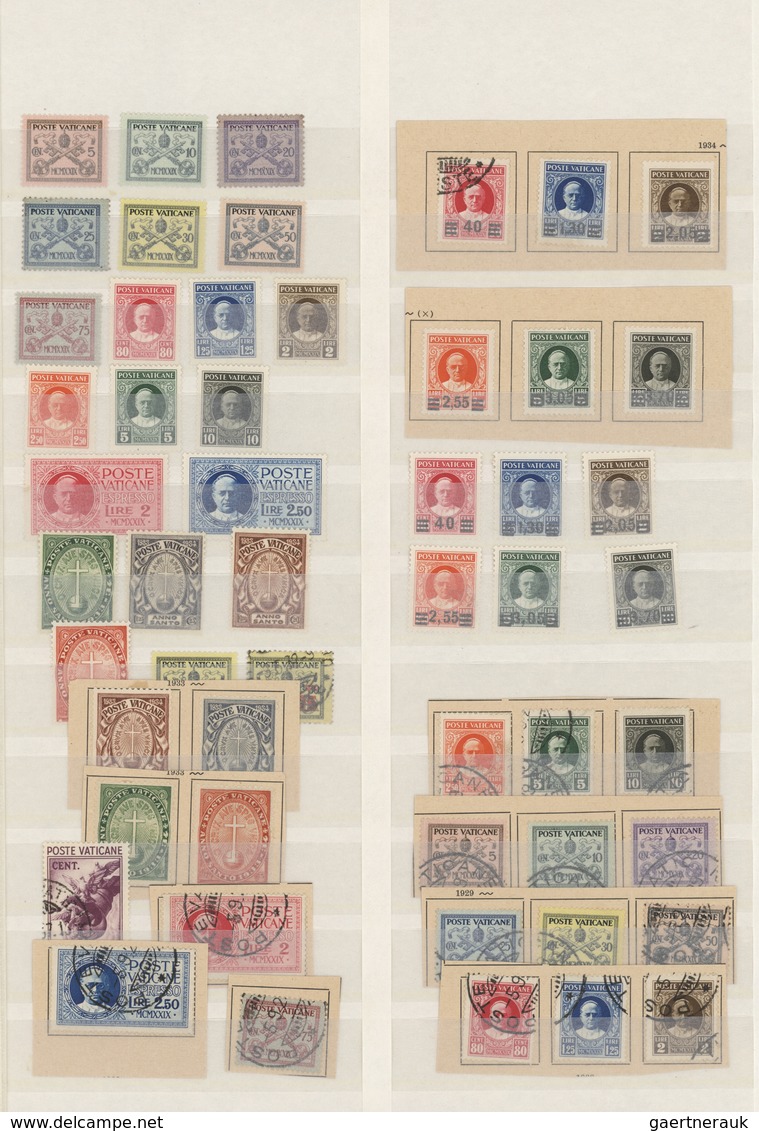 Vatikan: 1929/1936, Mint And Used Assortment Incl. Two Sets Each Of 1933 Holy Year And 1934 Provisio - Collezioni