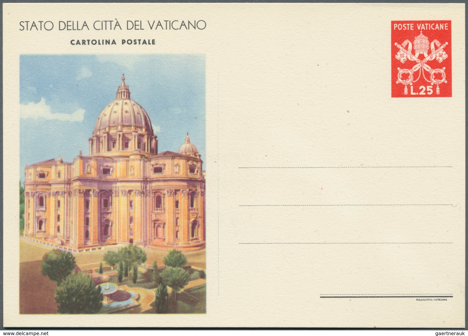 Vatikan - Ganzsachen: 1949, Picture Postcards 13 Lire Blue And 25 Lire Red, Each With Both Pictures - Postal Stationeries