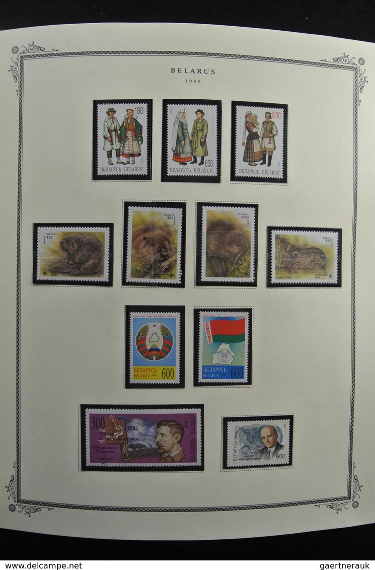 Weißrussland (Belarus): 1992-2009: Well filled, mostly MNH collection Belarus 1992-2009 in fat Scott