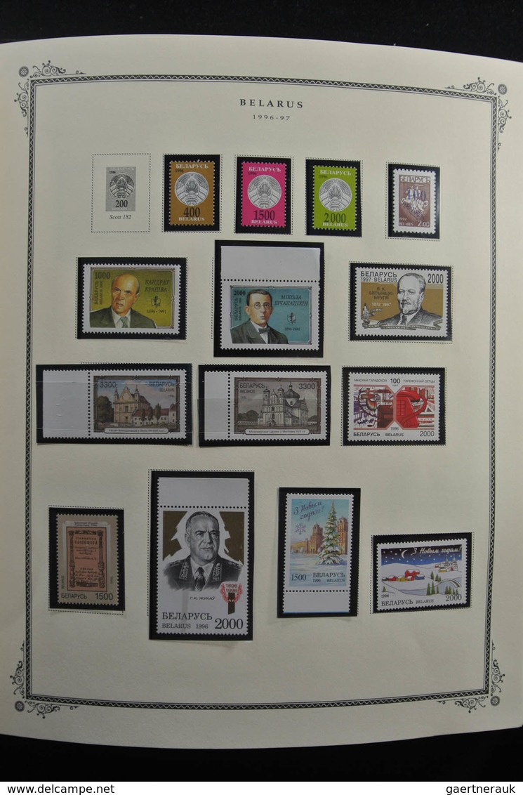 Weißrussland (Belarus): 1992-2009: Well filled, mostly MNH collection Belarus 1992-2009 in fat Scott