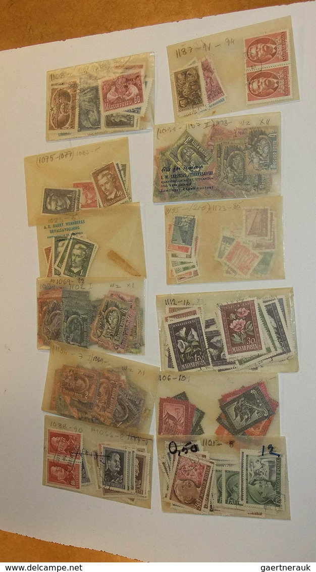 Europa - Ost: MNH, mint hinged and used lot Eastern Europe in glassines in box. Contains very much m