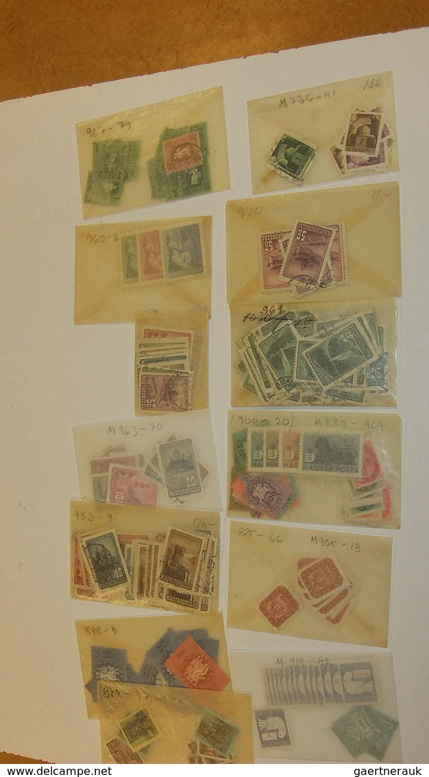 Europa - Ost: MNH, mint hinged and used lot Eastern Europe in glassines in box. Contains very much m