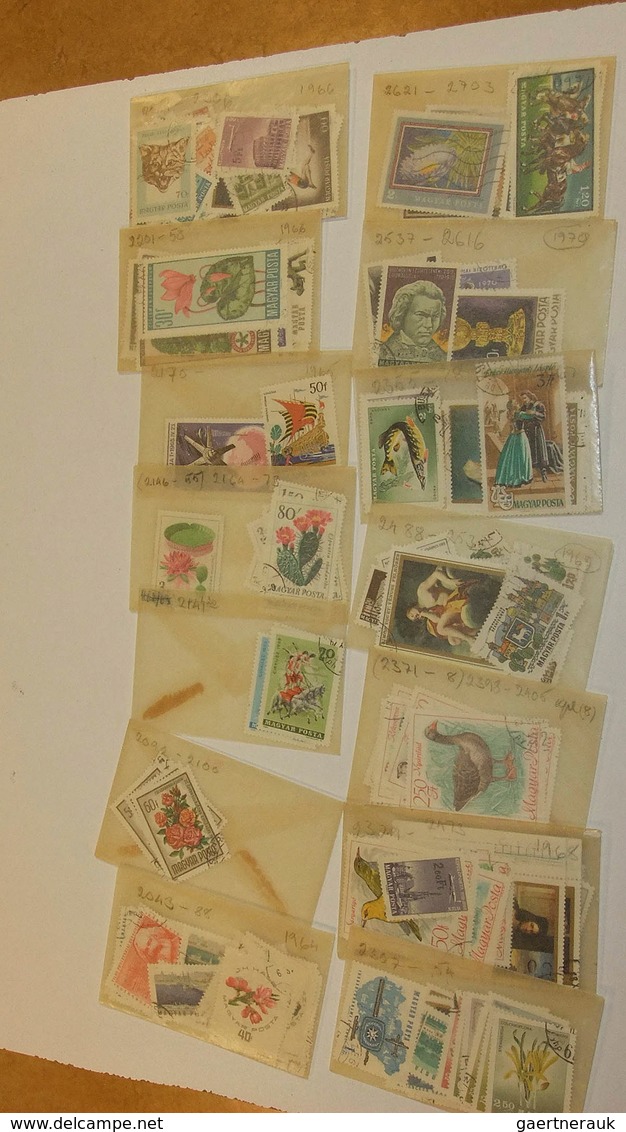 Europa - Ost: MNH, mint hinged and used lot Eastern Europe in glassines in box. Contains very much m