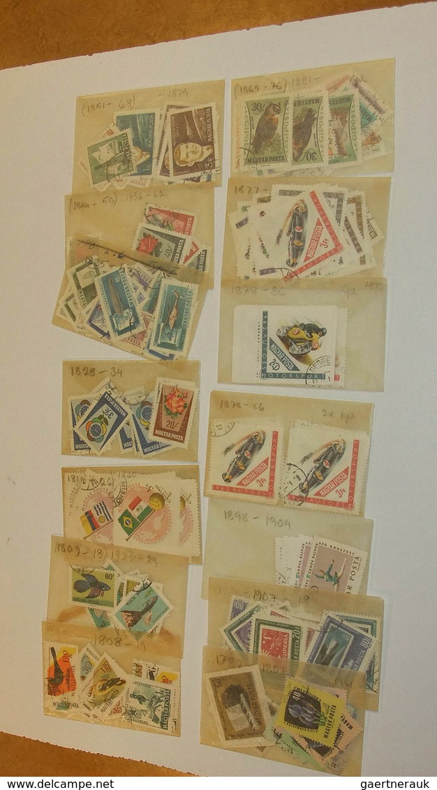 Europa - Ost: MNH, mint hinged and used lot Eastern Europe in glassines in box. Contains very much m