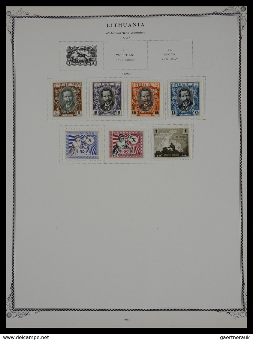 Baltische Staaten: 1918-1934: Nicely filled, mint hinged and used collection Estonia, Latvia and Lit