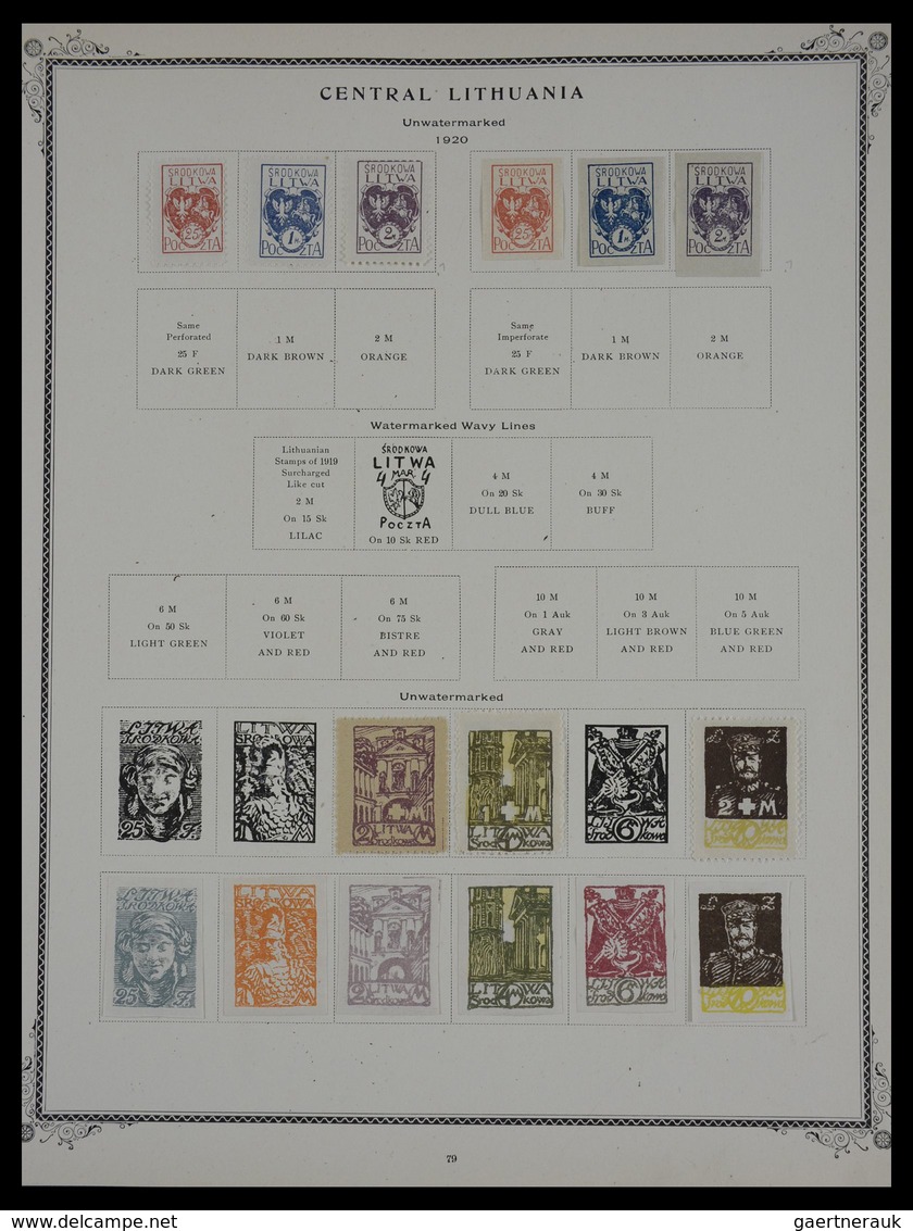 Baltische Staaten: 1918-1934: Nicely filled, mint hinged and used collection Estonia, Latvia and Lit