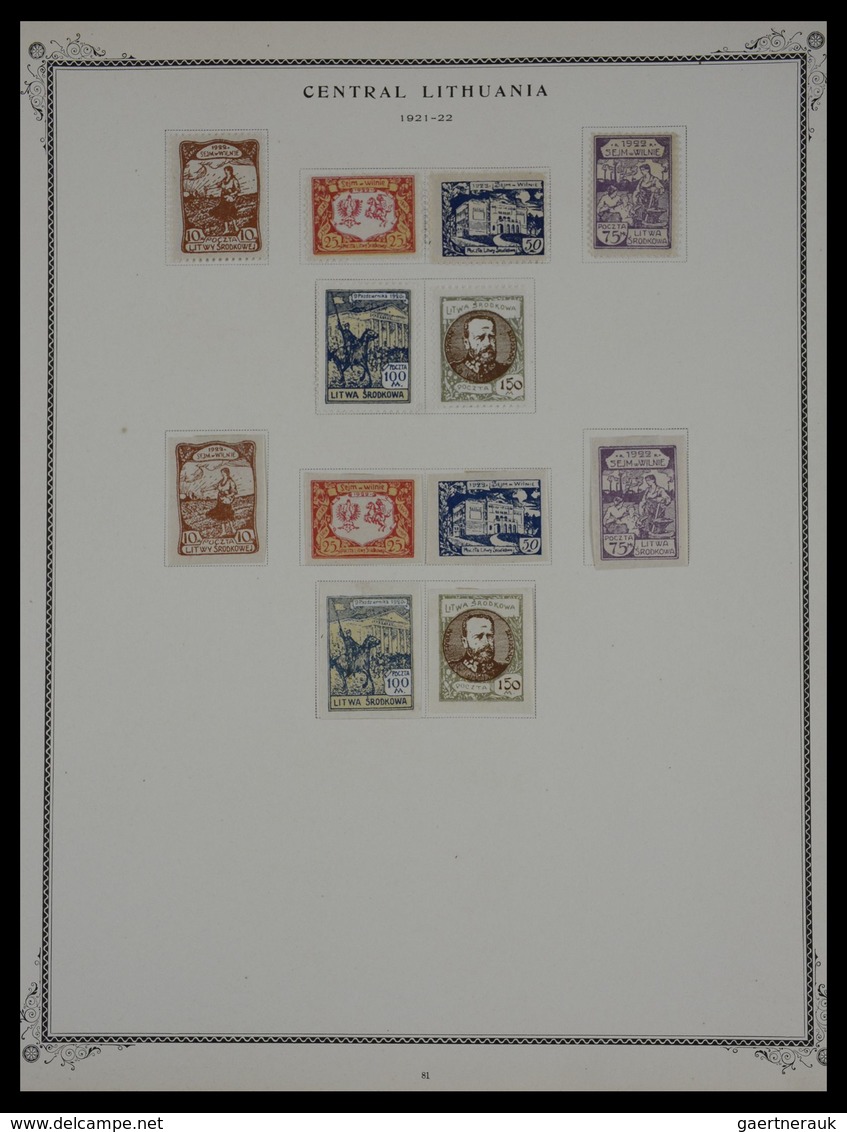 Baltische Staaten: 1918-1934: Nicely filled, mint hinged and used collection Estonia, Latvia and Lit