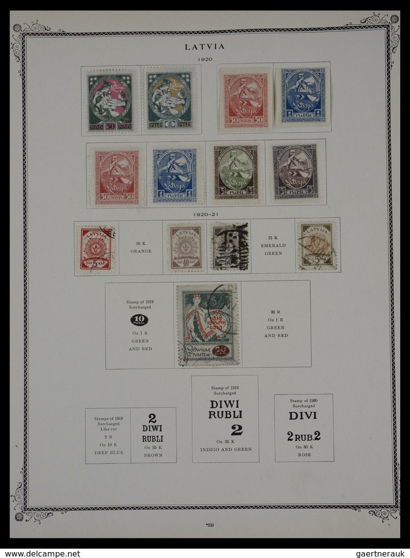 Baltische Staaten: 1918-1934: Nicely filled, mint hinged and used collection Estonia, Latvia and Lit