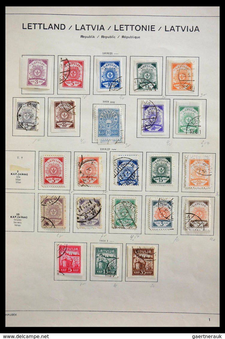 Baltische Staaten: 1918-1940: Mint Hinged And Used Collection Baltic States 1918-1940 On Schaubek Al - Europe (Other)