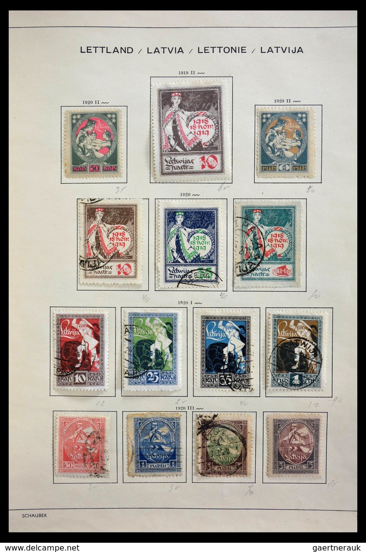 Baltische Staaten: 1918-1940: Mint Hinged And Used Collection Baltic States 1918-1940 On Schaubek Al - Europe (Other)