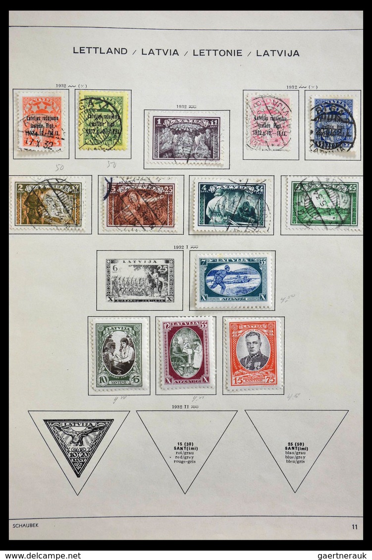 Baltische Staaten: 1918-1940: Mint Hinged And Used Collection Baltic States 1918-1940 On Schaubek Al - Europe (Other)