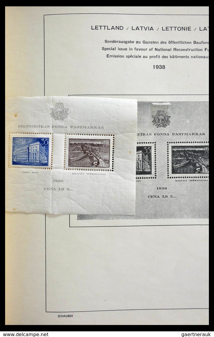 Baltische Staaten: 1918-1940: Mint hinged and used collection Baltic States 1918-1940 on Schaubek al