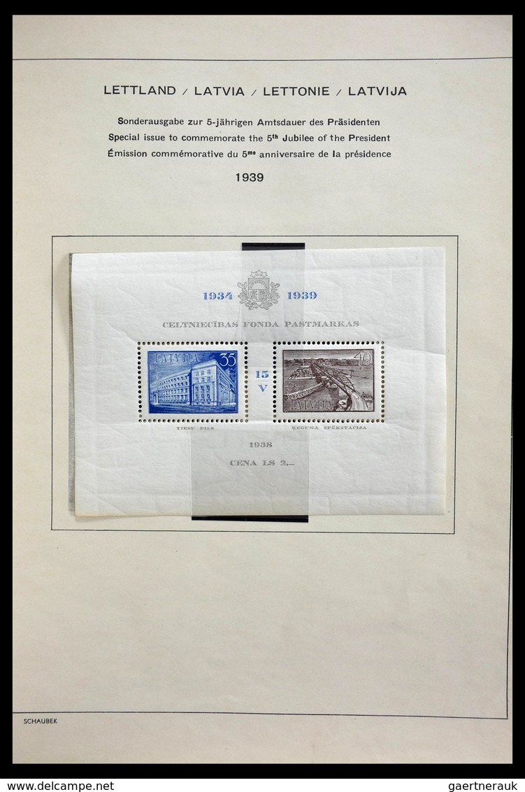 Baltische Staaten: 1918-1940: Mint hinged and used collection Baltic States 1918-1940 on Schaubek al