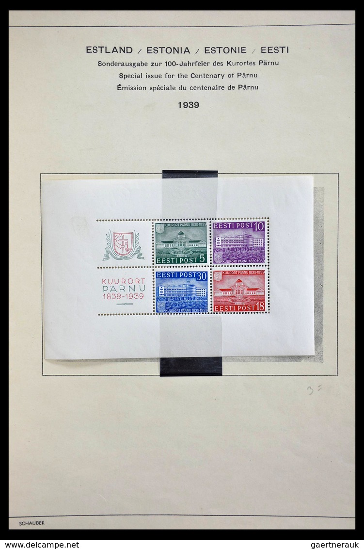 Baltische Staaten: 1918-1940: Mint hinged and used collection Baltic States 1918-1940 on Schaubek al