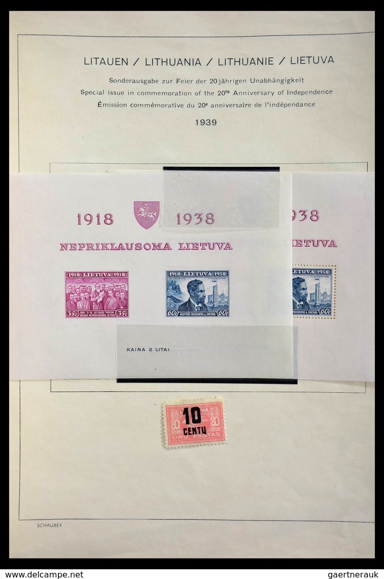 Baltische Staaten: 1918-1940: Mint hinged and used collection Baltic States 1918-1940 on Schaubek al