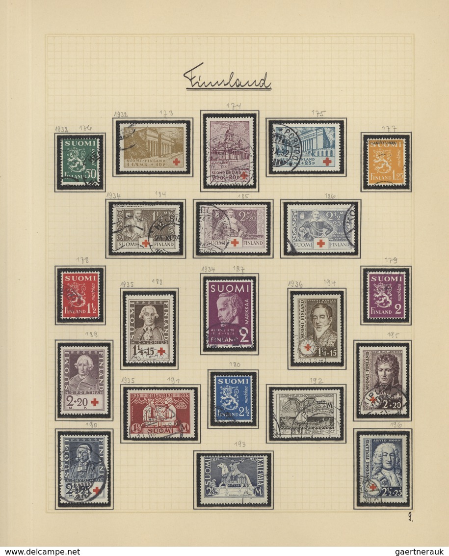 Skandinavien: 1851/1939, Scandinavia/Baltic States, Used Collection On Album Pages In A Binder, Comp - Sonstige - Europa