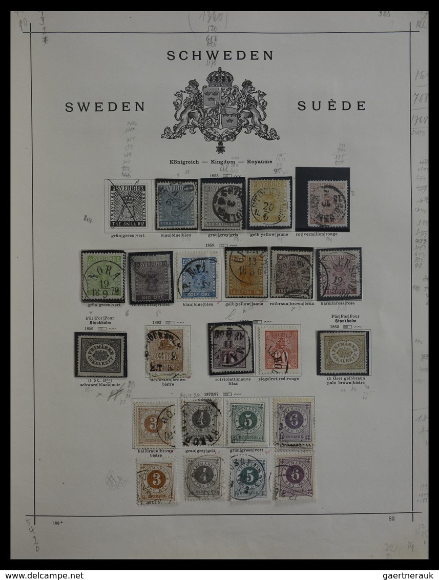 Skandinavien: 1851-1955: Virtually complete collection of the different countries, in mainly very go