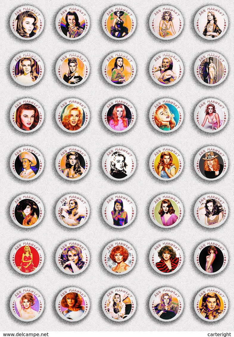 35 X Ann Margret Film Fan ART BADGE BUTTON PIN SET 3 (1inch/25mm Diameter) - Films