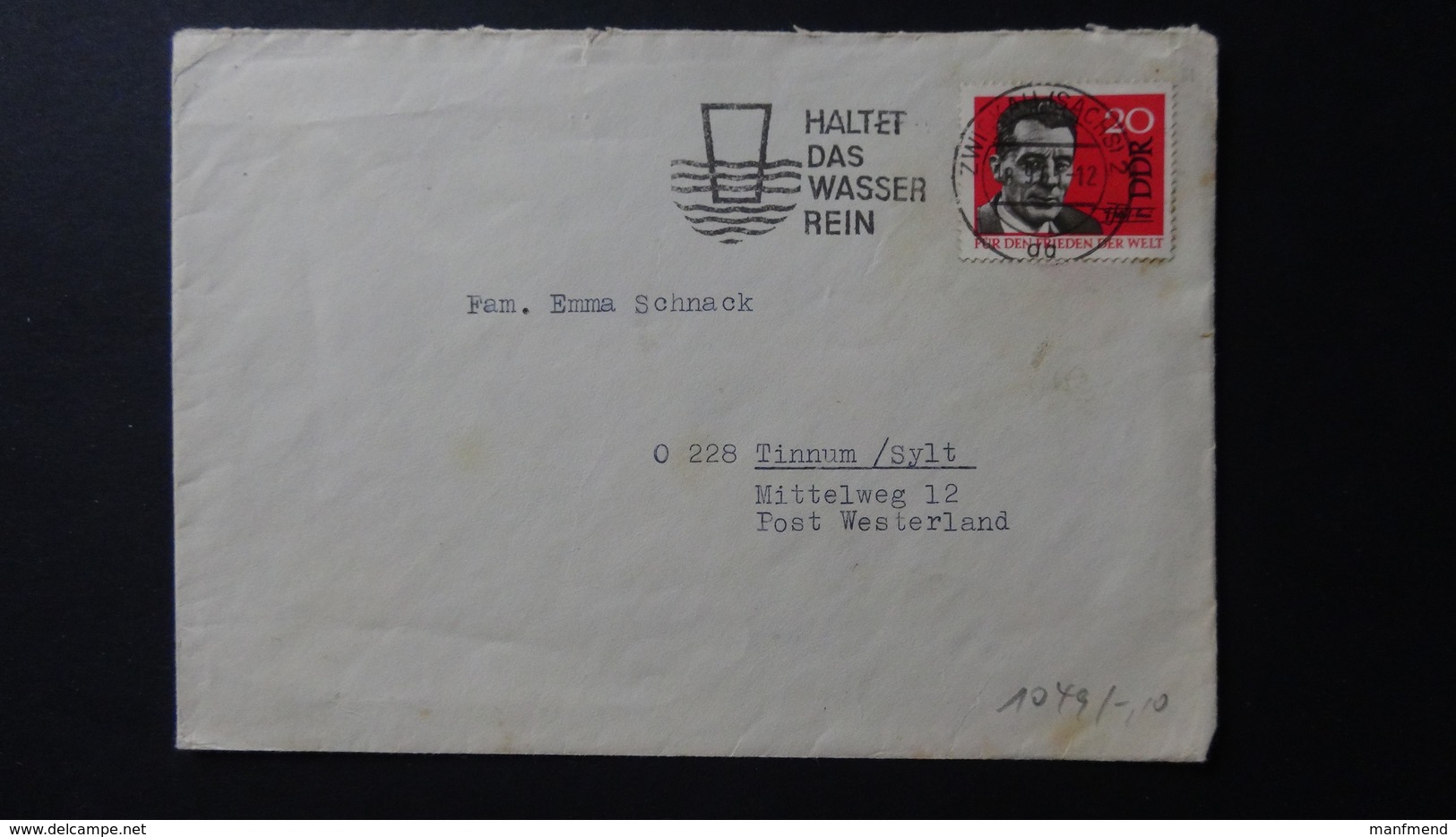 Germany - DDR - 1964 - Haltet Das Wasser Rein - Mi:DD 1049, Sn:DD 716, Yt:DD 752 On Envelope - Look Scan - Maschinenstempel (EMA)