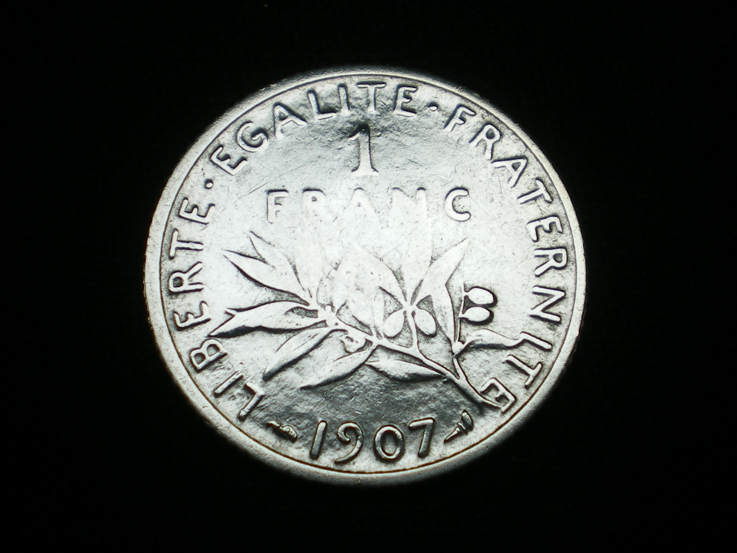 1 FRANC ARGENT SEMEUSE DE ROTY 1907   GAD 467   (  Lotplbleu3/16 ) - Other & Unclassified