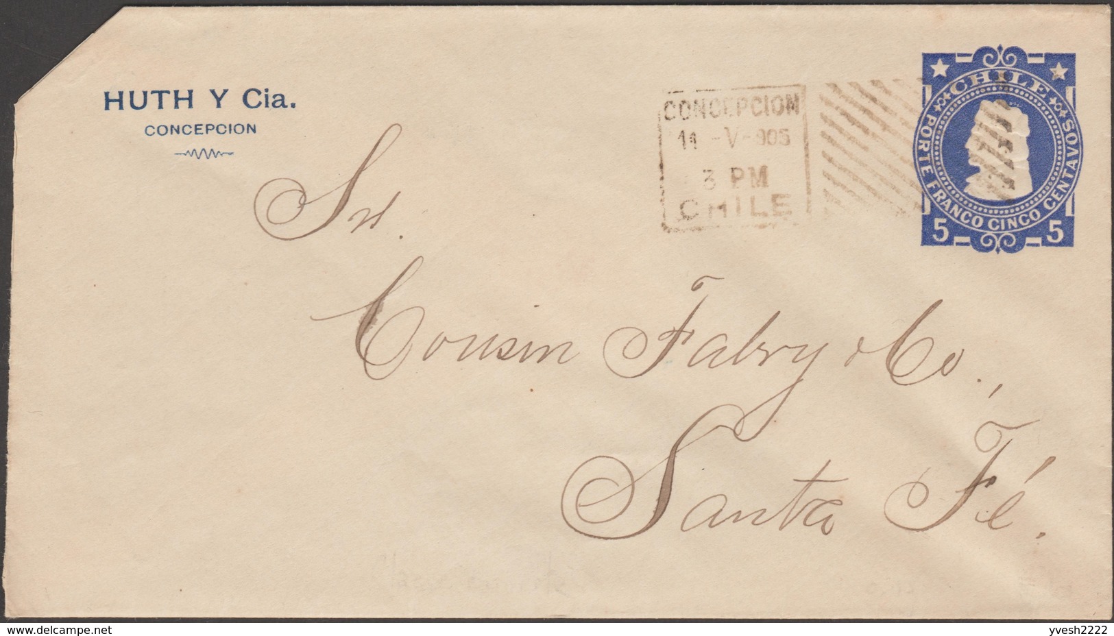 Chili 1905. Entier Postal Enveloppe. Demandez Le Thé Mikado, Sans Rival - Autres & Non Classés