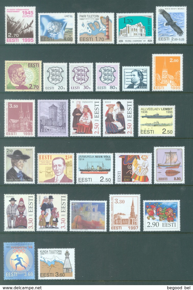 EESTI - 1995-2000 - MNH/** - SMALL COLLECTION  -  Lot 18941 - QUOTATION PRICE 68.60 EUR - SEE DESCRIPTION - Estonie