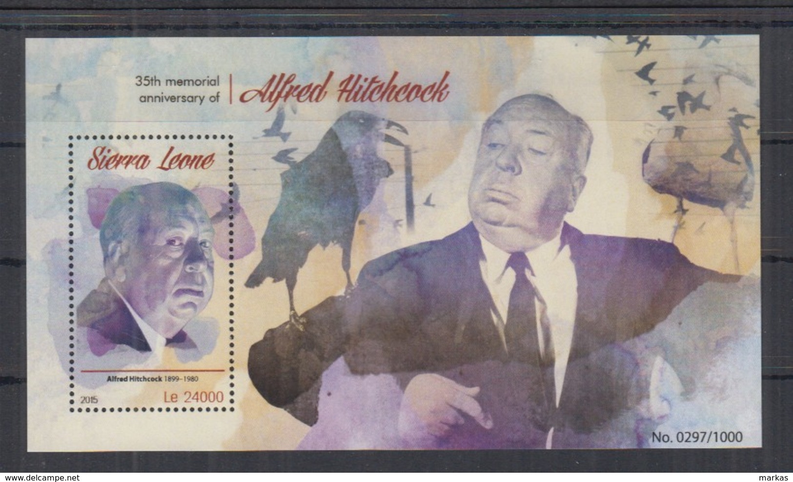 T95. Sierra Leone - MNH - 2015 - Famous People - Alfred Hitchcock - Bl - Autres & Non Classés